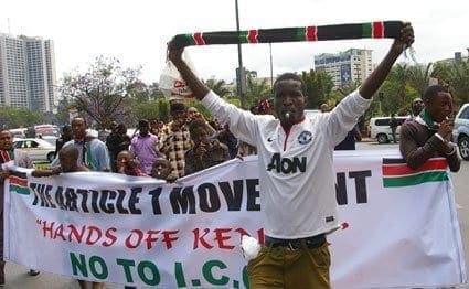 A demonstration against the International Criminal Court (ICC) in Nairobi on October 2, 2013. PHOTO | SAM NDIRAINGU