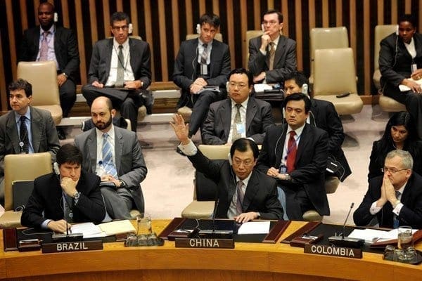 The China delegation abstains during a past meeting of the United Nations Security Council. PHOTO | FILE