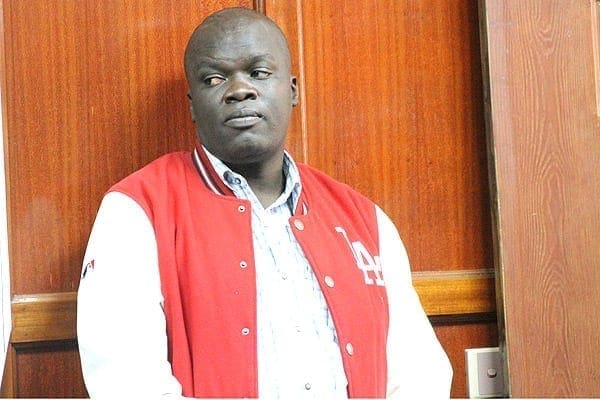 Blogger Robert Alai Onyango in a Nairobi court on August 13, 2017 during the hearing of a case in which he is charged with posting an annoying tweet. PHOTO | PAUL WAWERU