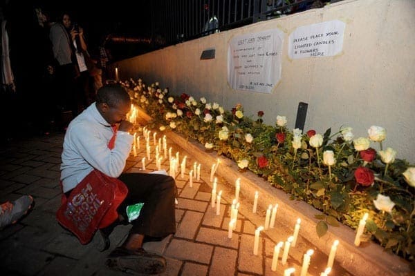 A Nakuru resident during a ceremony in memory of the victims of the Westgate attack on September 27, 2013.