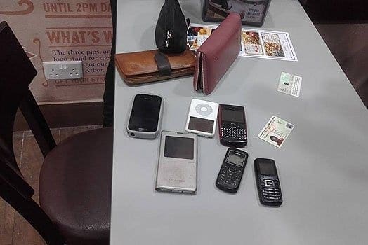 Items found in the handbags of the suspects. PHOTO | COURTESY