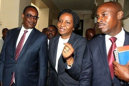 Nairobi Governor Evans Kidero (left) with his Director of Communications Walter Mongare (right). PHOTO | FILE