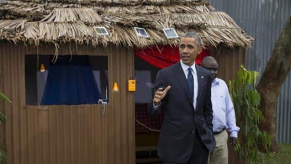 President Barack Obama makes remarks during a tour of the Power Africa Innovation Fair, Saturday, July 25, 2015, in Nairobi. Obama's visit to Kenya is focused on trade and economic issues, as well as security and counterterrorism cooperation. (AP Photo/Evan Vucci)