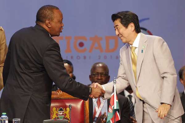 President Uhuru Kenyatta and Japanese Prime