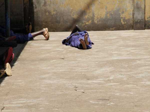 A file photo of a patient sleeping on the floor outside wards at Mathare hospital in Nairobi. /MONICAH MWANGI