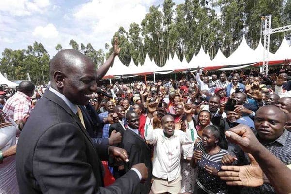 Deputy President William Ruto speaking at his Sugoi home, Uasin-Gishu County, during a thanksgiving ceremony on December 31, 2016. PHOTO | DPPS