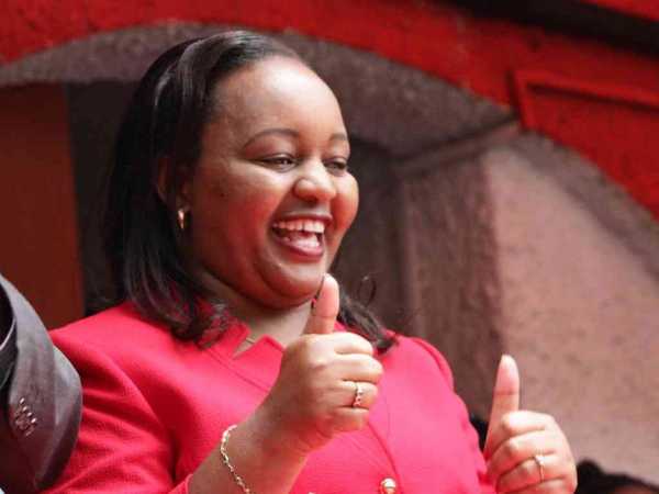 A file photo of Kirinyaga aspiring Governor Anne Waiguru at the TNA offices in Nairobi on August 26, after announcing that she had joined Jubilee party. Photo/ Isabel Wanjui.