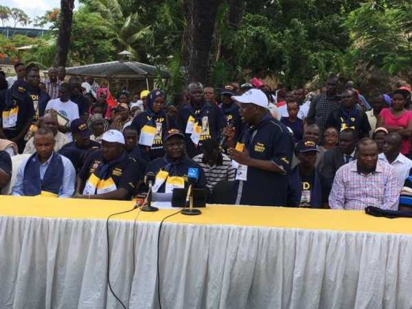 Nyali MP Hezron Awiti durign the launch of his Vibrant Democratic Party in Mombasa, April 4, 2017. /ELKANA JACOB