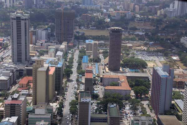 An aerial view of Nairobi in a photo taken on