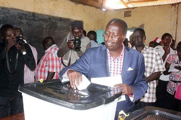 Baringo Governor Benjamin Cheboi casts his vote