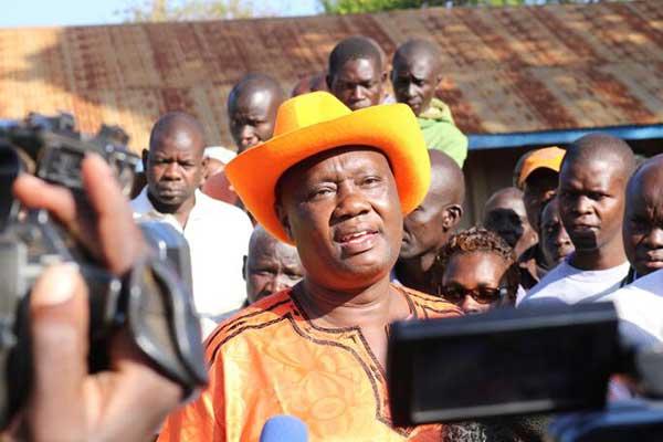 Busia Governor Sospeter Ojaamong speaks on April 13, 2017 during ODM primaries. He is battling for the for the ODM ticket with Funyula MP Paul Otuoma. PHOTO | TONNY OMONDI ~ NATION MEDIA GROUP