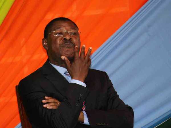 NASA principal and Ford Kenya leader Moses Wetang'ula at Okoa Kenya offices during the coalition's signing of an agreement on the August 8 election, February 22, 2017. /JACK OWUOR