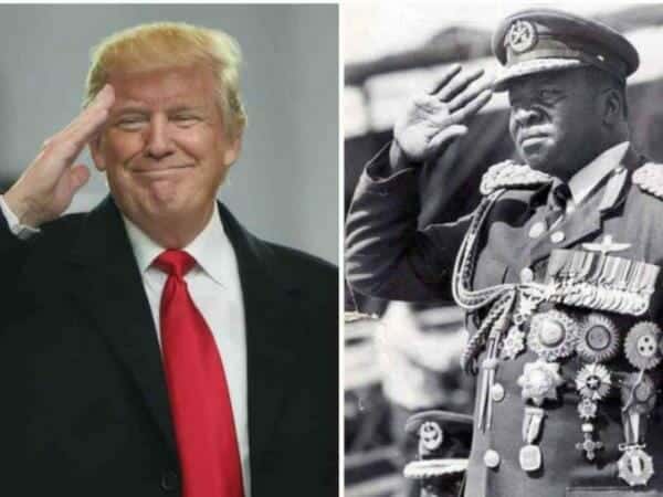 US President Donald Trump and African dictator Idi Amin/ EPA AND REUTERS