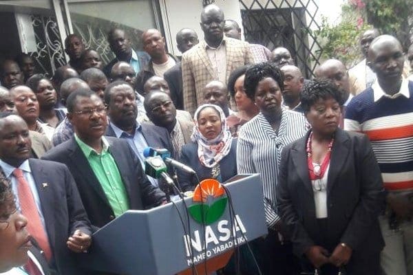 Nasa leaders address the press at the Okoa