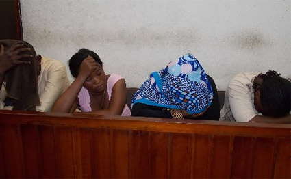 Juma Abdallah, Ms Rehema Kongolo, Habiba Hussein and Francisca Kamene who were charged with stealing a girl child aged two months on March 22,2013 at Coast General Hospital in Mombasa .