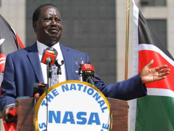 A file photo of NASA chief Raila during a press conference in Nairobi, June 7, 2017. /JACK OWUOR