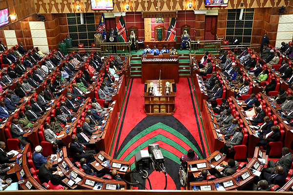 A joint session of Parliament and Senate during an address by President Uhuru Kenyatta to both houses on March 27, 2014. The stage appears set for a major political duel between the Presidency and the National Assembly over the war on corruption, after the President hinted that he would not automatically back MPs’ decision to sack top anti-corruption officials. FILE PHOTO | BILLY MUTAI | NATION MEDIA GROUP