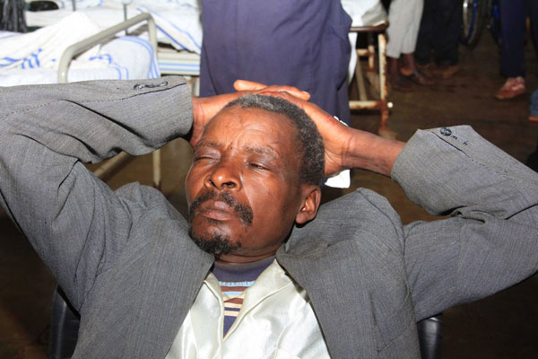 David Macharia who is admitted to the Embu Level 5 hospital after he allegedly took illicit brew at Shauri Yako area on May 6, 2014. Fifty six people died and more than 70 others were hospitalised after drinking toxic brews in four different incidents in Embu, Kiambu, Kitui, Makueni and Murang’a counties. PHOTO/JOSEPH KANYI