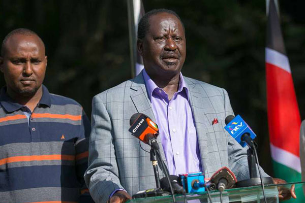 Nasa presidential candidate Raila Odinga