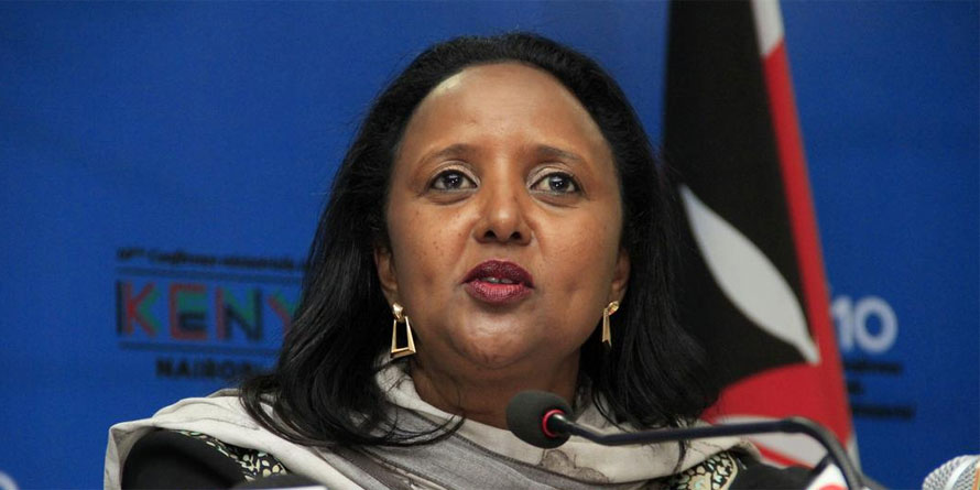 Amina Mohamed (pictured), the Foreign Affairs secretary, did not respond to questions on the transaction. FILE PHOTO | NMG