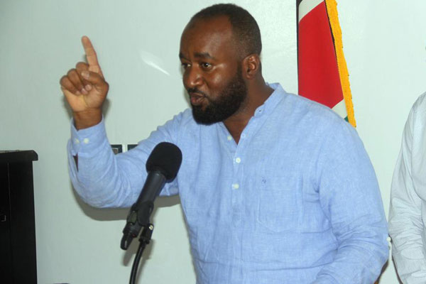 Mombasa governor Ali Hassan Joho addressing a press conference at his new office on February 7, 2017. The governor dared the government to arrest him. PHOTO | LABAN WALLOGA | NATION MEDIA GROUP