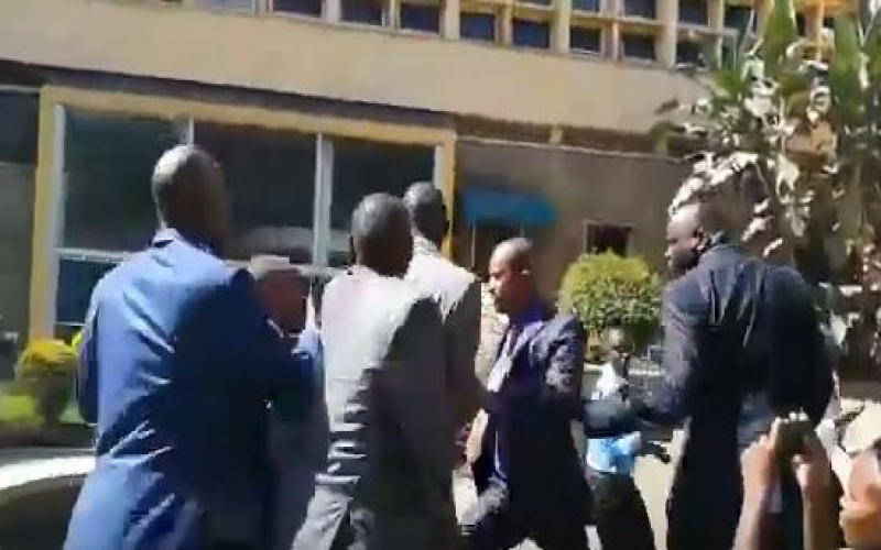 Image result for Babu Owino and Jaguar in fist fight at parliament