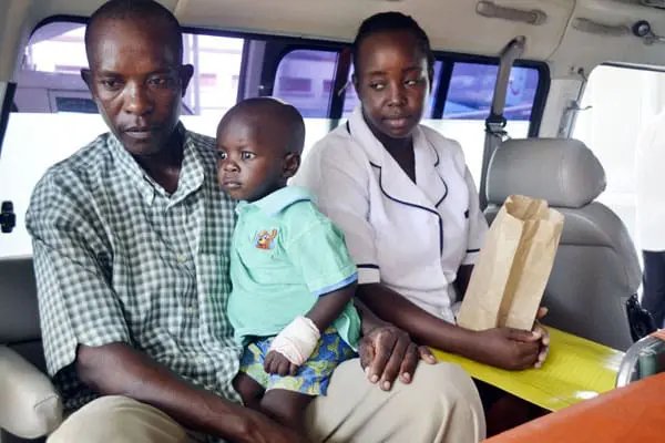 Baby Osinya leaves hospital after bullet surgery