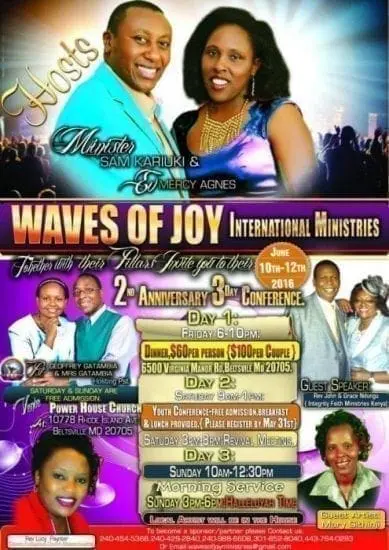 WAVES OF JOY ANNIVERSARY AND CONFERENCE,JUNE 10TH-12TH 2016 1 WAVES OF JOY ANNIVERSARY AND CONFERENCE,JUNE 10TH-12TH 2016