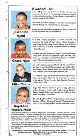 Peter Kabugi's children