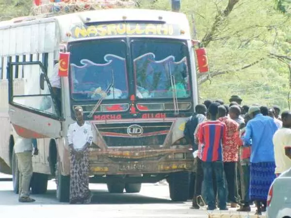 Al Shabaab militants kill five police officers in Mandera 1 A file photo of passengers being frisked before boarding Makkah Express bus. Photo/STEPHEN ASTARIKO