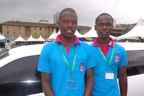 Young Innovators Build Kenya's First Jua Kali Limousine 2 John Kinuthia and Benjamin Omach, both 21, pose