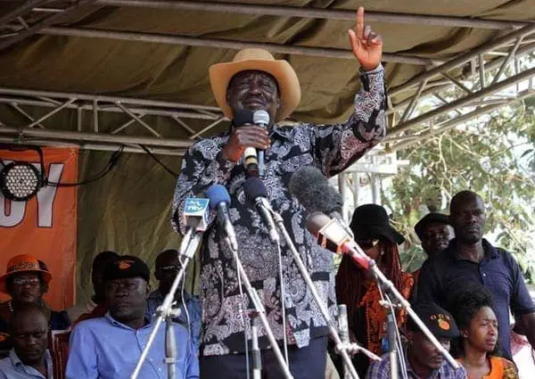 Raila Laughs Off Crisis Talk As Ruto Hold More Rallies 1 ODM leader Raila Odinga addresses a crowd in Ugunja on July 17, 2016. Mr Odinga said the party was stable despite the resignation of secretary-general Namwamba and national vice-chairman Paul Utuoma. PHOTO | TOM OTIENO | NMATION MEDIA GROUP