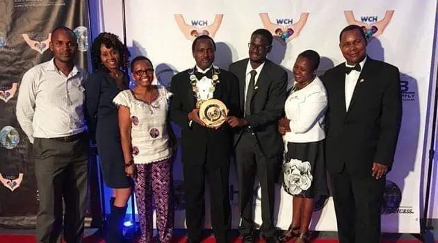 Wiper leader Hon. Kalonzo Musyoka, Son Kennedy Kalonzo and UN Deputy Permanent representative Koki Muli after the 4th Global Officials of Dignity Awards ceremony at the UN headquarters in New York USA/COURTESY