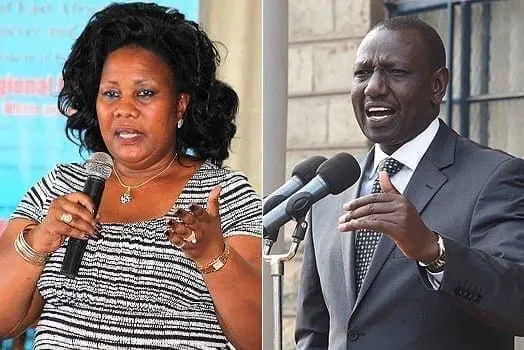 LEFT: Busia Women Representative Florence Mutua. RIGHT: Deputy President William Ruto. PHOTOS | FILE