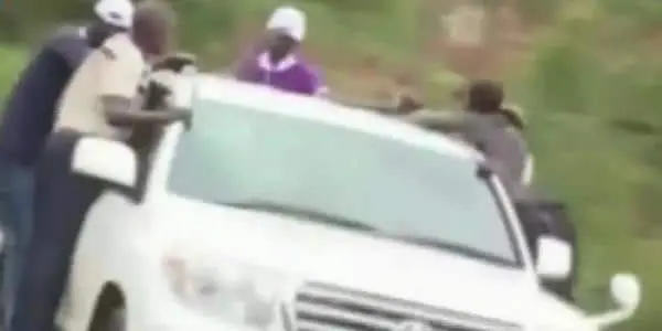 Shocking Video: Youth Cling to Politician's Vehicle for 20 KM