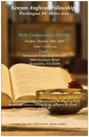 Holy Eucharist Service at the Kenyan Anglican Fellowship in DC