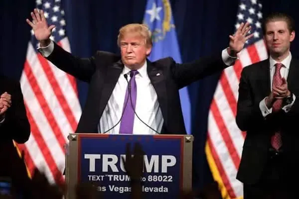 The 45th president of the United States Donald