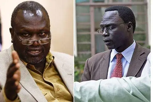 Riek Machar and James Gatdet Dak Riek Machar Ally Locked Up At JKIA Police Station To Be Deported