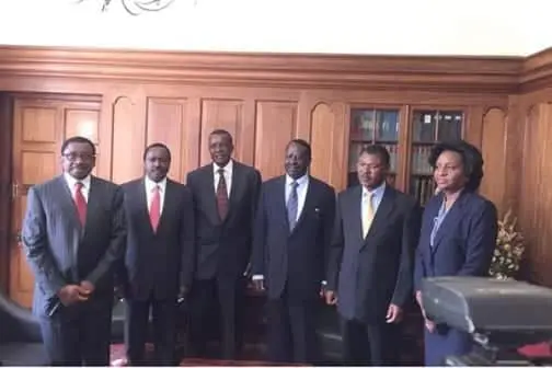 CORD leaders meeting Chief Justice David Maraga. Chief Justice David Maraga Meets CORD Leaders