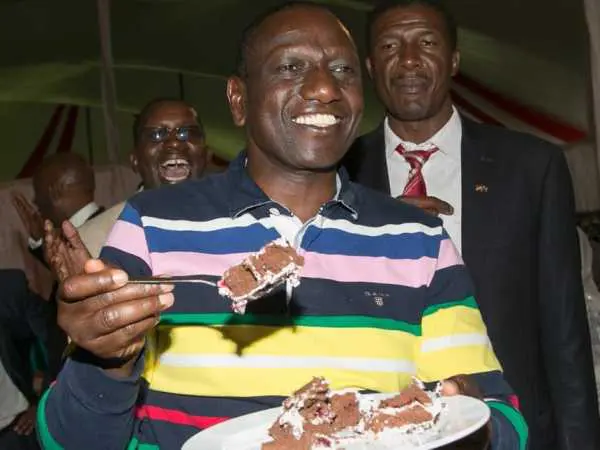 Deputy President William Ruto celebrates his 50th birthday with Jubilee legislators at State House Gardens, Nairobi, on Wednesday.