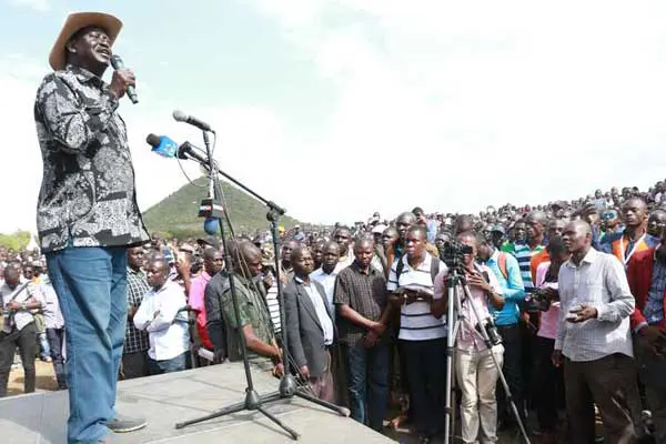 Cord leader Raila Odinga Cord leader Raila Odinga speaks to his