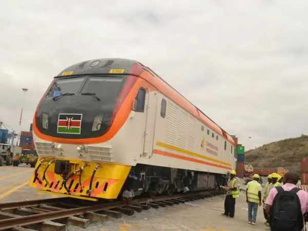 Some of the SGR passenger locomotives at the port that have been received into the country. /JOHN CHESOLI