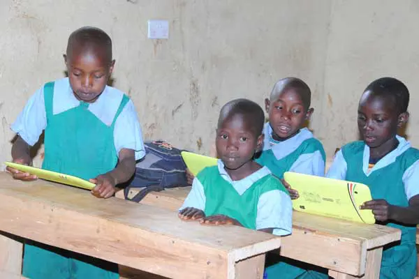 Pupils at Kipkewa Primary School Upper primary pupils to benefit from laptop project