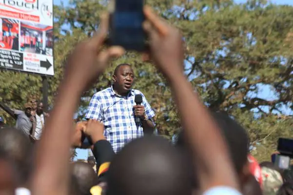 President Uhuru Kenyatta President Uhuru Kenyatta addressing residents