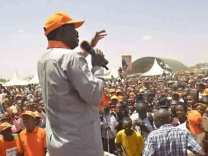 I made Duale MP, he was a nobody when I picked him says Raila: Opposition leader Raila Odinga addresses Garissa county residents during a tour on February 9, 2017. /COURTESY