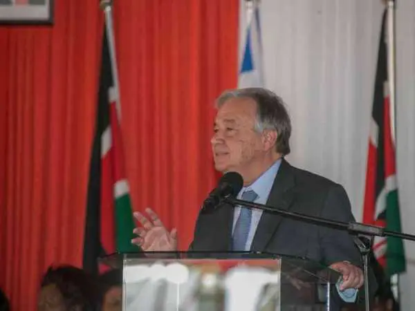 UN boss Guterres praises Kenya as symbol of Africa’s progress 1 UN secretary general Antonio Guterres speaks during a ceremony in Nairobi to mark International Women's Day, March 8, 2017. /PSCU