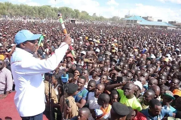 Nasa leaders led by Kalonzo Musyoka addressing a public rally at Kitengela, Kajiado County on March 19, 2017. PHOTO | DENNIS ONSONGO | NATION MEDIA GROUP