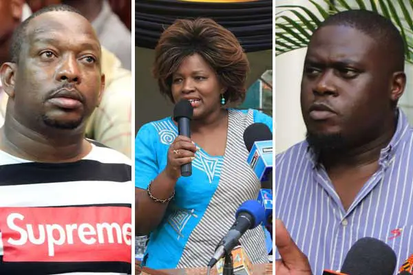 From left: Senator Mike Sonko, Woman Rep Rachel