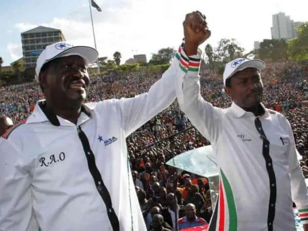 Raila has no running mate, Kalonzo listed as Wiper candidate