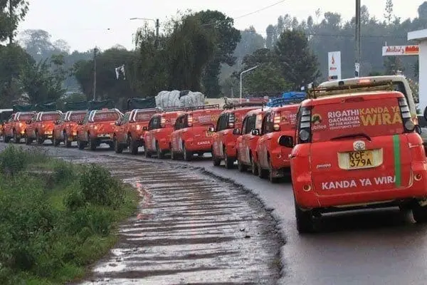 Mathira parliamentary aspirant Rigathi Gachagua’s campaign vehicles
